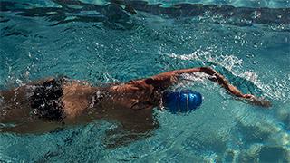 An image of a swimmer in a swim lane.